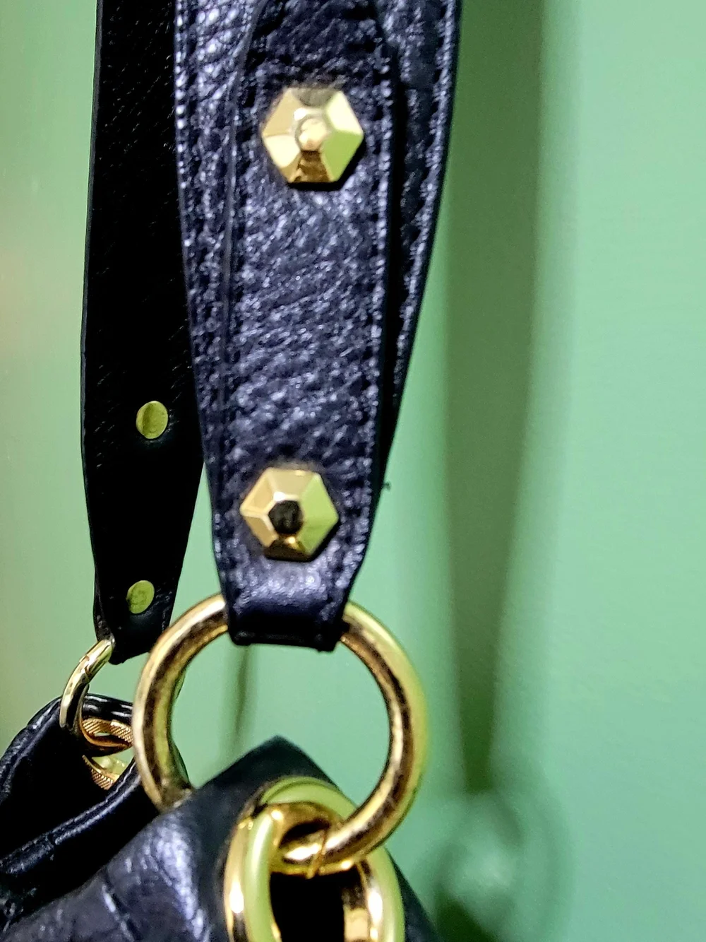orYANY Black Leather Hobo with Gold-Tone Accents